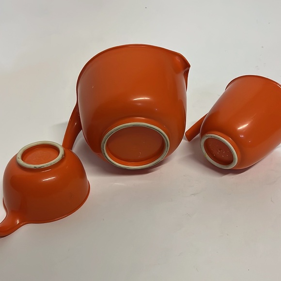 Vintage Orange Mixing Bowls Set Rubbermaid nesting batter - Picture 5 of 6